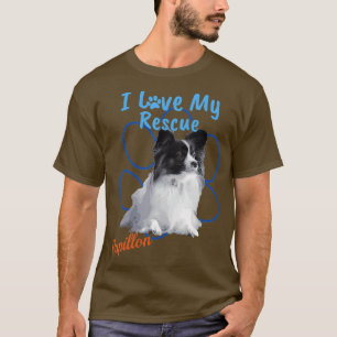 Ik hou van mijn redding papillon koele geadopteerd t-shirt