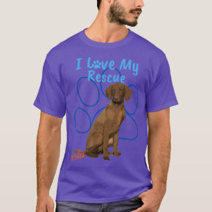 Ik hou van mijn redding Vizsla Cool geadopteerde h T-shirt