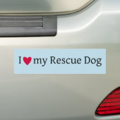 Ik hou van mijn reddingshond bumper sticker (Op auto)