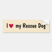 Ik hou van mijn reddingshond bumper sticker (Voorkant)