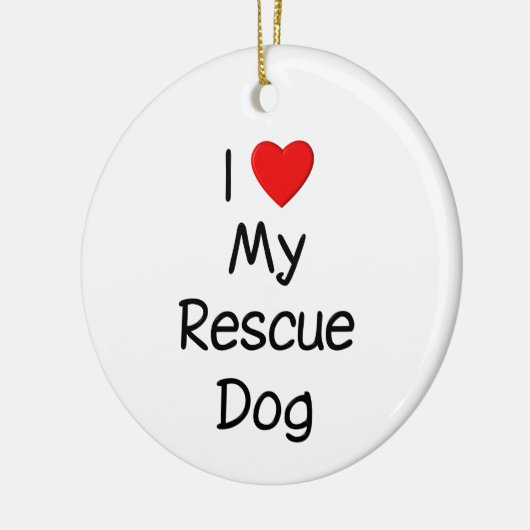 Ik hou van mijn reddingshond keramisch ornament (Links)