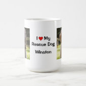 Ik hou van mijn reddingshond | Naam en foto hond Magische Mok (Midden)