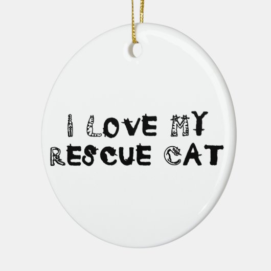 Ik hou van mijn reddingskat keramisch ornament (Links)