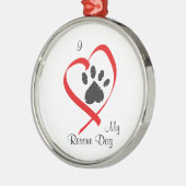 Ik hou van mijn reddingstollingsornament metalen ornament (Links)