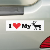 Ik hou van mijn rendierbumper sticker (Op auto)