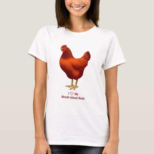 Ik hou van mijn Rhode Island Red Chicken Farmer T-shirt (Voorkant)