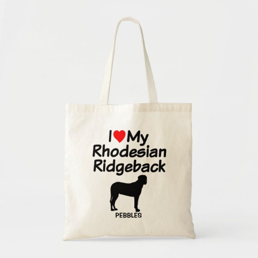 Ik hou van mijn Rhodesian Ridgeback hondentas Tote Bag (Voorkant)