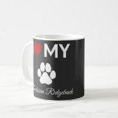 Ik hou van mijn Rhodesian Ridgeback hondentekst Koffiemok (Voorkant links)