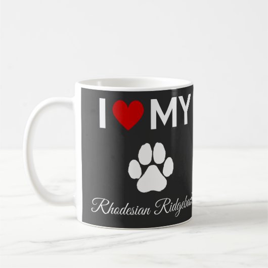 Ik hou van mijn Rhodesian Ridgeback hondentekst Koffiemok (Links)