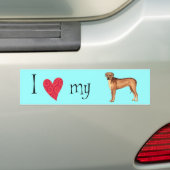 Ik hou van mijn Rhodezische Ridgeback Bumpersticker (Op auto)