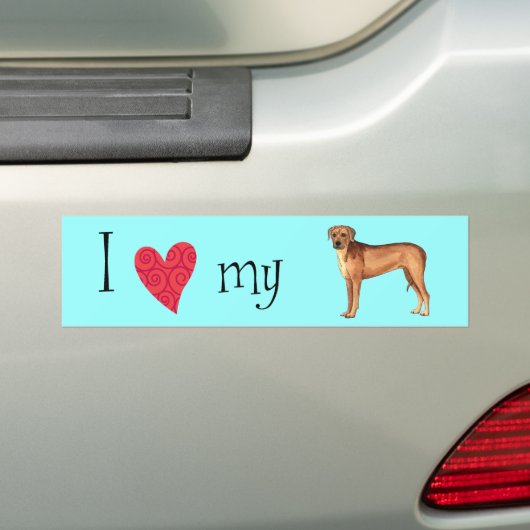 Ik hou van mijn Rhodezische Ridgeback Bumpersticker (Op auto)