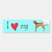Ik hou van mijn Rhodezische Ridgeback Bumpersticker (Voorkant)
