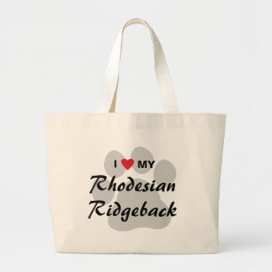 Ik hou van mijn Rhodezische Ridgeback Grote Tote Bag
