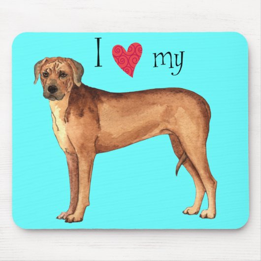 Ik hou van mijn Rhodezische Ridgeback Muismat (Voorkant)