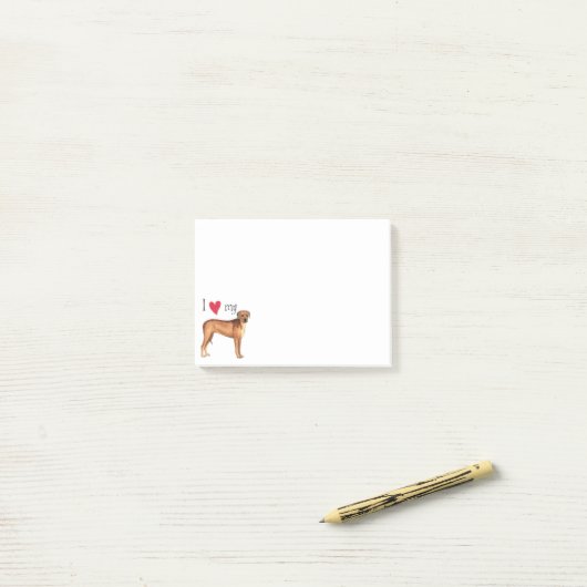 Ik hou van mijn Rhodezische Ridgeback Post-it® Notes (Op bureau)