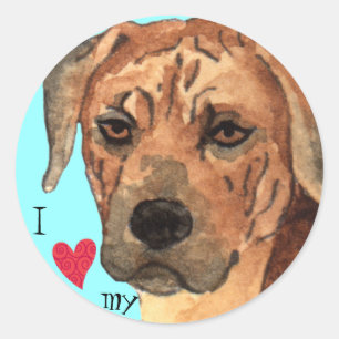 Ik hou van mijn Rhodezische Ridgeback Ronde Sticker