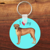 Ik hou van mijn Rhodezische Ridgeback Sleutelhanger (Voorkant)