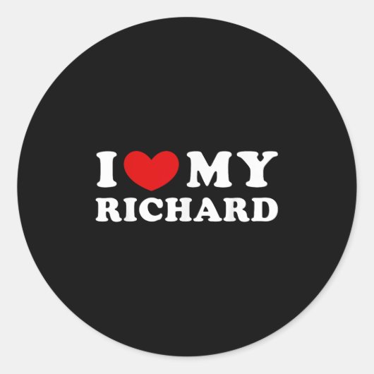 Ik hou van mijn Richard, ik hart mijn Richard Ronde Sticker (Voorkant)