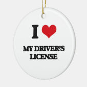 Ik hou van mijn rijbewijs keramisch ornament (Links)