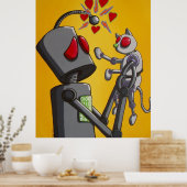 Ik hou van mijn robotkat poster (Keuken)
