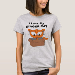 Ik hou van mijn rode kat t-shirt