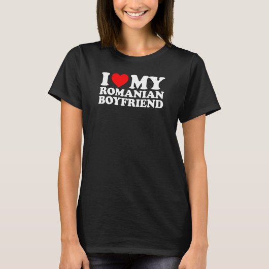 Ik hou van mijn Roemeense vriend T-shirt (Voorkant)