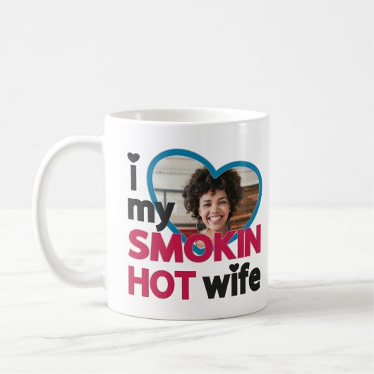 Ik hou van mijn rokhete vrouw, aangepaste foto koffiemok (Links)
