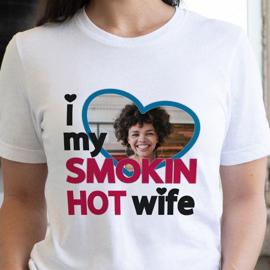 Ik hou van mijn rokhete vrouw, aangepaste foto t-shirt