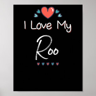 Ik hou van mijn Roo Schattige Moederdag Design Gif Poster