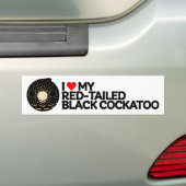 IK HOU VAN MIJN ROODSTAART ZWARTE COCKATOO - VROUW BUMPERSTICKER (Op auto)