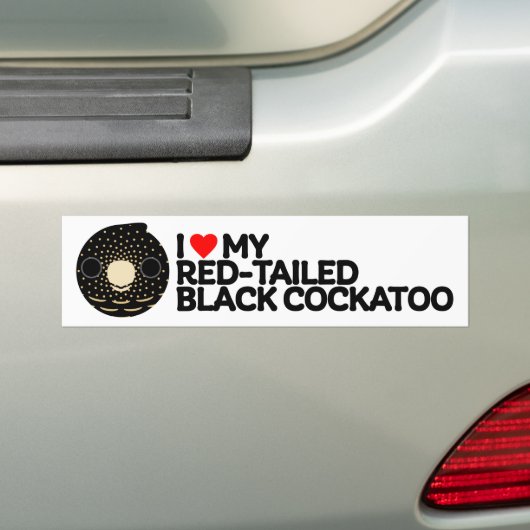 IK HOU VAN MIJN ROODSTAART ZWARTE COCKATOO - VROUW BUMPERSTICKER (Op auto)