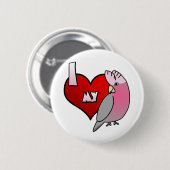 Ik hou van mijn Roos Breasted Katoen Button (Voorkant /achterkant)