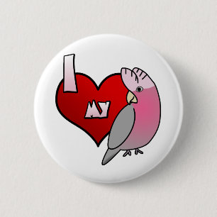 Ik hou van mijn Roos Breasted Katoen Button