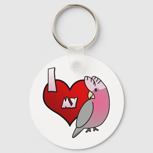 Ik hou van mijn Roos Breasted Katoen Sleutelhanger (Voorkant)