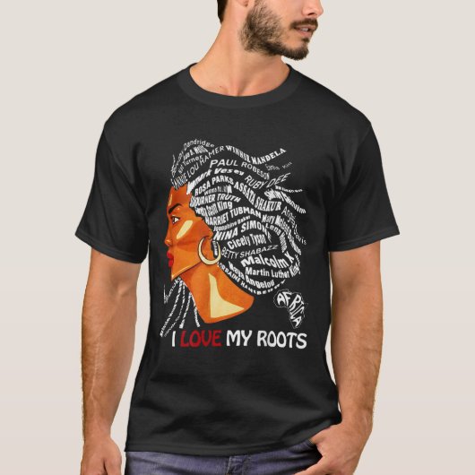 Ik hou van mijn roots - Patriottische zwarte gesch T-shirt (Voorkant)