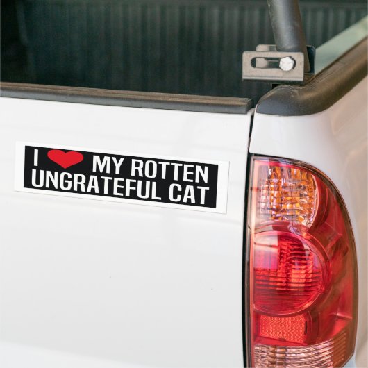 ik hou van mijn rotte , ondankbare kat bumpersticker (Op Truck)