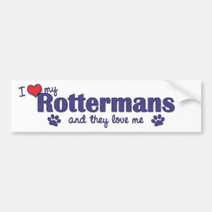 Ik hou van mijn Rotterdam (meerdere honden) Bumpersticker