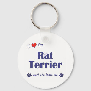 Ik hou van mijn rotterrier (Vrouw Dog) Sleutelhanger