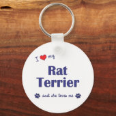 Ik hou van mijn rotterrier (Vrouw Dog) Sleutelhanger (Voorkant)