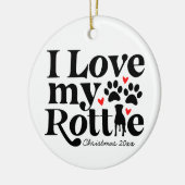 Ik hou van mijn rottie rottweiler Dog Aangepaste f Keramisch Ornament (Links)