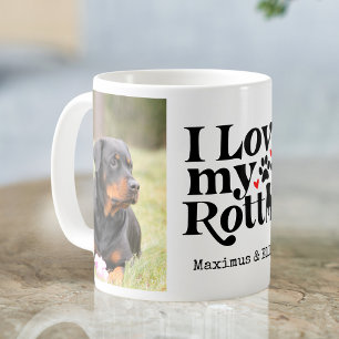 Ik hou van mijn Rottie Rottweiler-hond Aangepaste  Koffiemok