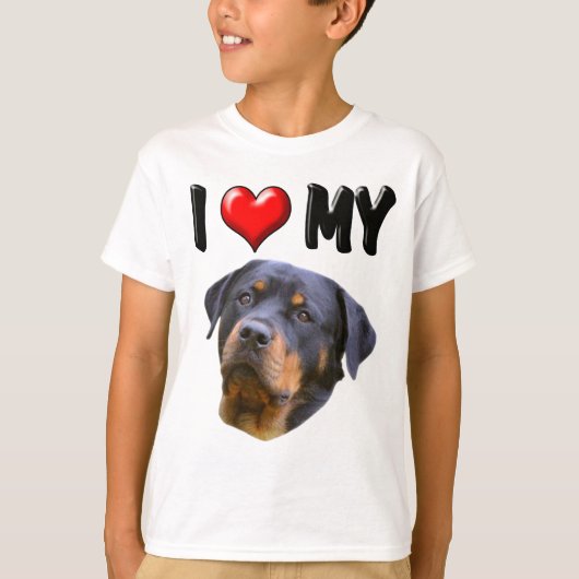 Ik hou van mijn rottweiler 3 t-shirt (Voorkant)