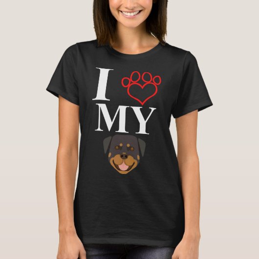 Ik hou van mijn rottweiler 7 t-shirt (Voorkant)