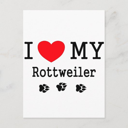 Ik hou van mijn rottweiler briefkaart (Voorkant)