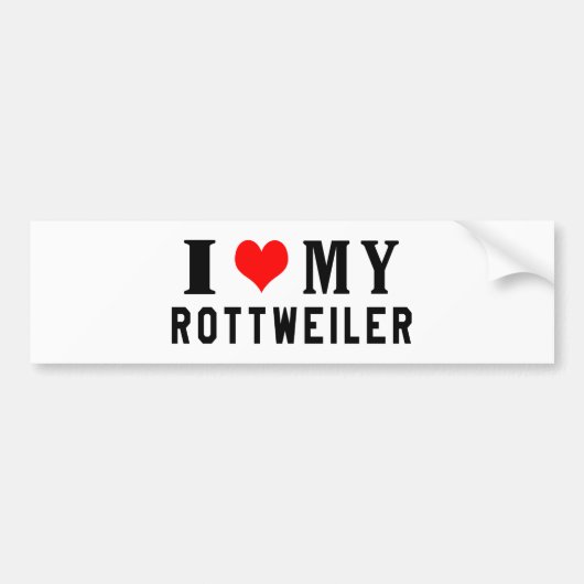Ik hou van mijn rottweiler bumpersticker (Voorkant)