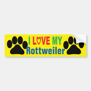 Ik hou van mijn rottweiler-Bumpersticker Bumpersticker