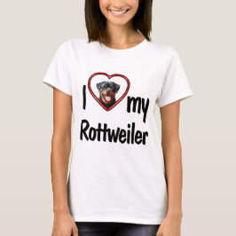Ik hou van mijn Rottweiler Cute Heart Fotolijstje T-shirt