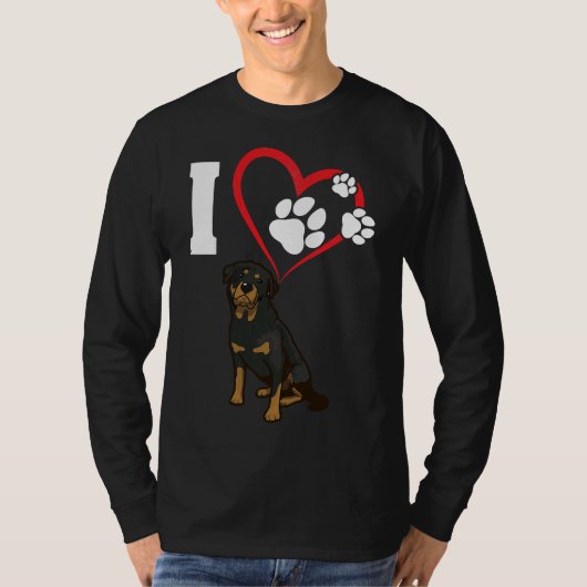 Ik hou van mijn rottweiler Dog 16 T-shirt (Voorkant)