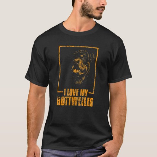 Ik hou van mijn rottweiler Dog Owner Rottie T-shirt (Voorkant)