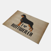 Ik hou van mijn rottweiler Dog Rustic Deurmat (Schuin)